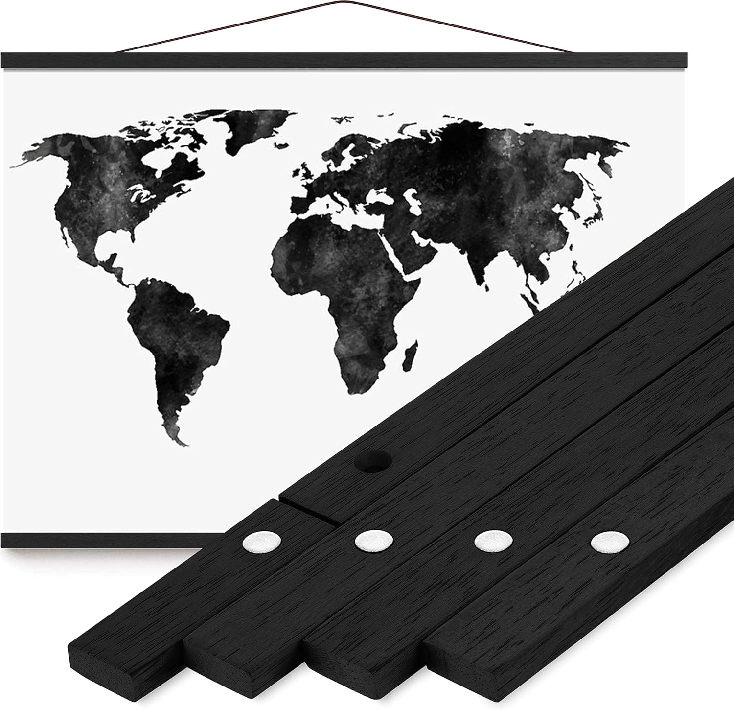 Black Magnetic Poster Hanger (Dark Wood)