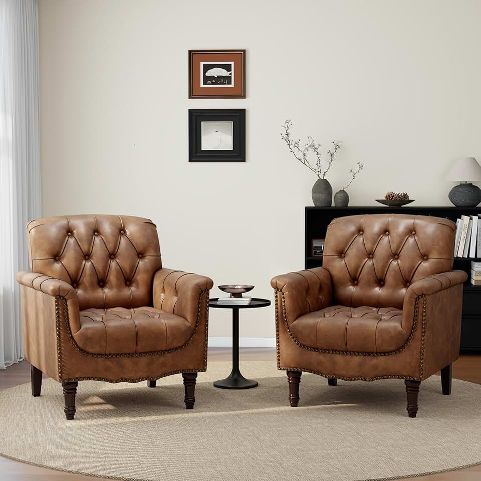 Distressed Leather Club Chair (Top-Grain Search)